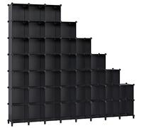 HOMIDEC Système d’étagères de rangement, en plastique, 40 cubes, modulaire, armoire pliante, enfichable, séparateur de pièce, organisateur de vêtements, chaussures, jouets, livres, pour chambre à coucher