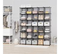 HOMIDEC Système d'étagères Étagère en plastique, 40 cubes Étagère à chaussures Armoire modulaire Séparateur de pièce, Rangement Organisateur de vêtements, jouets pour chambre à coucher, Gris