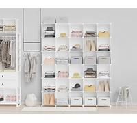 HOMIDEC Système d'étagères Étagère en plastique, 40 cubes, meuble à chaussures, garde-robe modulaire, placard pliant, séparateur de pièce, organisateur de rangement de vêtements, chaussures, jouets