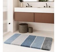 Homie Living Rio Marina Tapis de bain à poils doux et moelleux - Antidérapant et lavable - 60 x 100 cm - Bleu fumée