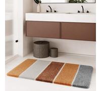 Homie Living Rio Marina Tapis de bain à poils doux et moelleux - Antidérapant et lavable - 70 x 120 cm - Terracotta