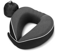 HOMIEE Oreiller de Voyage, Oreiller Cervical en Mousse à Mémoire de Forme, Coussin de Support Cervical Essentiel pour Voyager, Masque de Sommeil, Bouchons d'oreille et Sac de Transport