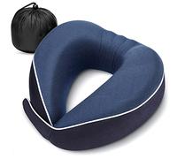 HOMIEE Oreiller de Voyage, Oreiller Cervical en Mousse à Mémoire de Forme, Coussin de Support Cervical Essentiel pour Voyager, Masque de Sommeil, Bouchons d'oreille et Sac de Transport