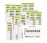 Homievar Lot de 14 tableaux d'accords de piano parfaits pour les débutants - Cartes de référence double face pour piano - Apprentissage des accords, des échelles et de la théorie musicale Format A4