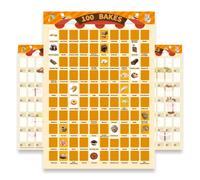 Homievar Poster mural à gratter 100 Bakes Off - Liste de seaux pour boulangers - Décoration de cuisine, cadeaux de pâtisserie A2