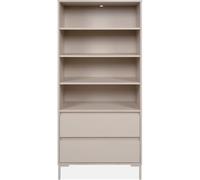 HOMIFAB Bibliothèque 2 tiroirs 4 niches Beige 78 cm - Ronda