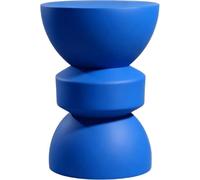 HOMIFAB Bout de canapé en résine Bleu Mat Ø30 cm - Elin