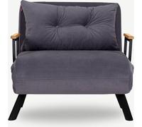 HOMIFAB Fauteuil Convertible avec Dossier réglable en Tissu Gris - Enea