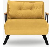 HOMIFAB Fauteuil Convertible avec Dossier réglable en Tissu Jaune Moutarde - Enea