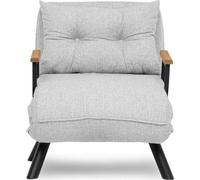 HOMIFAB Fauteuil Convertible avec Dossier réglable en Tissu Teddy Gris - Enea