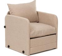 HOMIFAB Fauteuil Convertible en Lin Beige - Luz