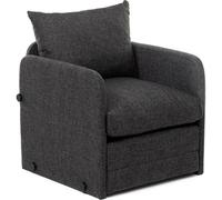 HOMIFAB Fauteuil Convertible en Lin Gris foncé - Luz