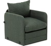 HOMIFAB Fauteuil Convertible en Lin Vert - Luz