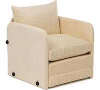 HOMIFAB Fauteuil Convertible en Tissu Beige - Luz