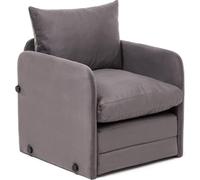 HOMIFAB Fauteuil Convertible en Tissu Gris - Luz