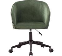 HOMIFAB Fauteuil de Bureau pivotant et réglable en Hauteur en Velours côtelé Vert Kaki - Marlo