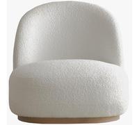 HOMIFAB Fauteuil en Tissu Bouclette Beige - Colette