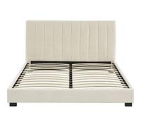 HOMIFAB Lit Adulte avec tête de lit capitonnée en Tissu bou ru 160x200 - William