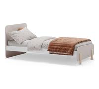 HOMIFAB Lit Enfant 90x190 cm avec tête de lit en Bois Beige - Totem