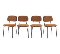 HOMIFAB Lot de 4 chaises en Tissu bouclé Rouille - Lorie