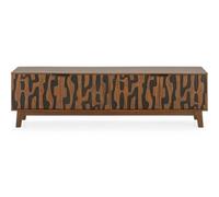 HOMIFAB Meuble TV 4 Portes en Bois de manguier sculpté 180 cm - Vesper