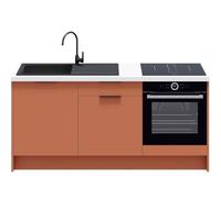HOMIFAB Meubles Bas de Cuisine - L. 185 cm - Terracotta - Luzia
