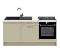 HOMIFAB Meubles Bas de Cuisine - L. 185 cm - Vert Sauge - Luzia