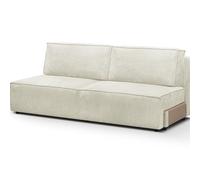 HOMIFAB Module canapé Convertible 2 Places avec Coffre de Rangement en Velours côtelé Beige - Harper Mod