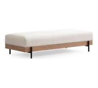 HOMIFAB Pouf 2 Places en Tissu Beige - Giada