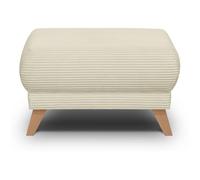 HOMIFAB Pouf en Velours côtelé Beige - Laria