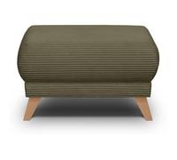 HOMIFAB Pouf en Velours côtelé Vert Kaki - Laria