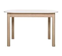 HOMIFAB Table à Manger Extensible Blanc/Effet chêne 4/6 Personnes 120/160 cm - Tori
