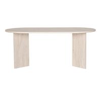 HOMIFAB Table à Manger Ovale Effet travertin 8 pers. 180 cm - Suna