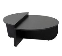 HOMIFAB Table Basse modulable Ronde Effet Bois Noir Ø90 cm - Selma