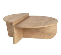 HOMIFAB Table Basse modulable Ronde Effet Chêne Clair Ø90 cm - Selma