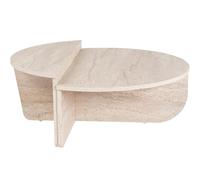 HOMIFAB Table Basse modulable Ronde Effet Travertin Ø90 cm - Selma