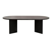 HOMIFAB Table Basse Ovale Effet Bois Noir 119 cm - Orane