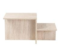 HOMIFAB Table Basse rectangulaire 2 Niveaux Effet Travertin 80 cm - Calys
