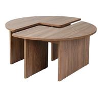 HOMIFAB Table Basse Ronde modulable Effet Noyer Ø90 cm - Alora