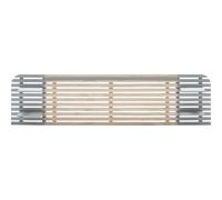 HOMIFAB Tête de lit Adulte en Lattes de Bois Blanchi/Gris 240 cm avec chevets intégrés - Scala