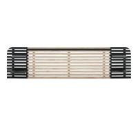 HOMIFAB Tête de lit Adulte en Lattes de Bois Blanchi/Noir 240 cm avec chevets intégrés - Scala
