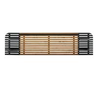 HOMIFAB Tête de lit Adulte en Lattes de Bois Clair/Noir avec chevets intégrés 240 cm - Scala
