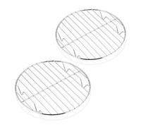 Homikit Lot de 2 grilles de refroidissement rondes en acier inoxydable pour la cuisson, le refroidissement à la vapeur, 19 cm, saines et durables, inoxydables et passent au lave-vaisselle