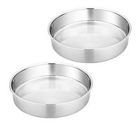 Homikit Lot de 2 moules à gâteau, ronds, en acier inoxydable, 20 cm, sains et non toxiques, polis brillants, faciles à nettoyer et passent au lave-vaisselle
