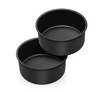Homikit Lot de 2 moules à gâteau ronds en acier inoxydable de 16 cm avec revêtement antiadhésif pour la cuisson, sain et non toxique, facile à nettoyer