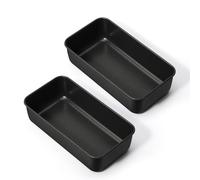 Homikit Lot de 2 moules à pain rectangulaires en acier inoxydable avec revêtement antiadhésif noir - 23,3 x 12,7 x 6,3 cm