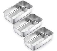 Homikit Lot de 3 moules à pain, en acier inoxydable, pour pain, gâteau, toast, sain, facile à nettoyer et passe au lave-vaisselle - 23,5 x 12,6 x 6 cm