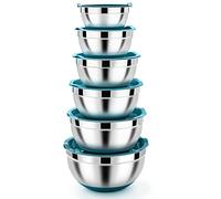 Homikit Lot de 6 bols mélangeurs bleu foncé avec couvercle