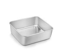 Homikit Moule à Gâteau Carré, Plat Four en Acier Inoxydable avec Dimensions Extérieures 16 x 16 x 4.8 cm, Petit Plat pour Four Idéal pour Gâteaux, Brownies, Lasagnes, Sains, Passe au Lave-Vaisselle