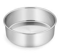 Homikit Moule à gâteau en acier inoxydable - 24 cm - Profondeur : 7 cm - De qualité supérieure - Non toxique et inoxydable - Poli miroir - Passe au lave-vaisselle